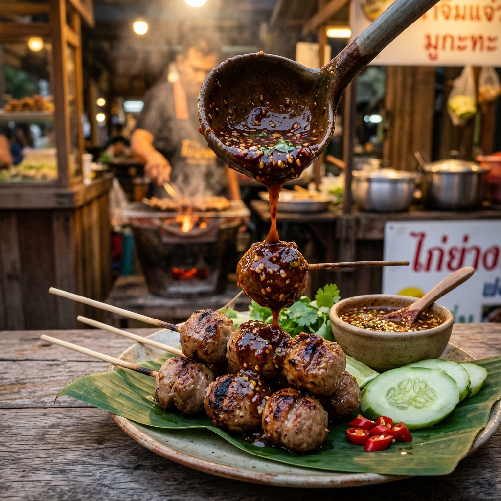 น้ำจิ้มมะขามสูตรโบราณเคี่ยวสดใหม่ราดฉ่ำๆ